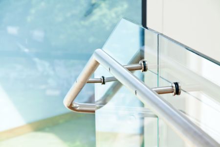 Stair rail glass